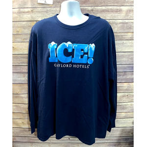 ICE! At Gaylord National Hotel Christmas Shirt size 2XL Blue Long Sleeve